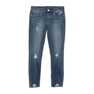 Articles Of Society Suzy Cropped Jeans Medium Blue Distressed